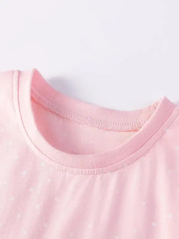 Little Maven Kid Girls Long-Eared Rabbit Embroidered Cotton Polka Dot Dress 3 Little Maven Kid Girls Long-Eared Rabbit Embroidered Cotton Polka Dot Dress - Image 3