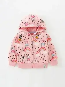 Little Maven Peppa Pig Cotton Hooded Jacket for Girls