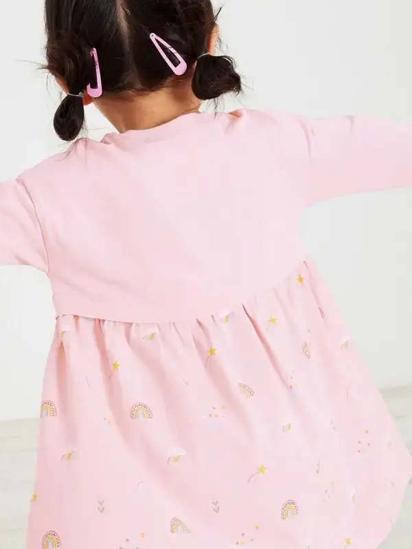Little Maven Kid Girls Unicorn Embroidered Cotton Short-Sleeve Dress with Pockets 3 Little Maven Kid Girls Unicorn Embroidered Cotton Short-Sleeve Dress with Pockets - Image 3