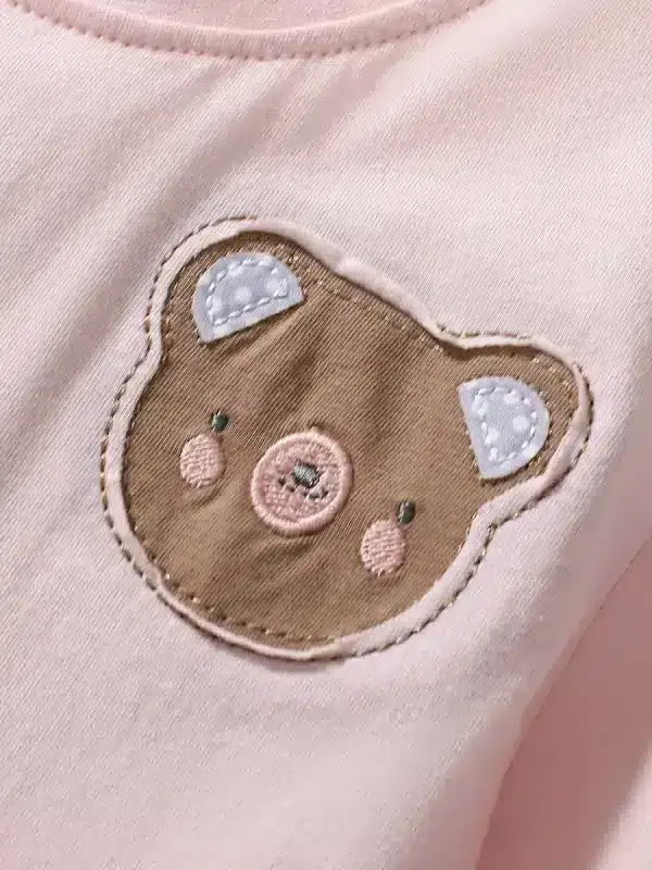 Little Maven Kid girls cotton polka dot short-sleeved dress with bear pattern 4 Little Maven Kid girls cotton polka dot short-sleeved dress with bear pattern - Image 4