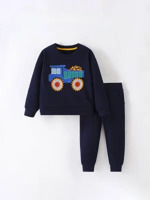 Little Maven Boys Cotton Car Sweatshirt & Pants Set