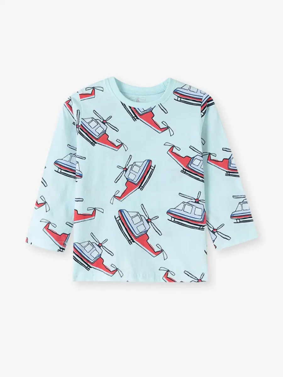 Little Maven Boys Airplane Print Cotton Tee & Pants Set 2 Little Maven Boys Airplane Print Cotton Tee & Pants Set - Image 2