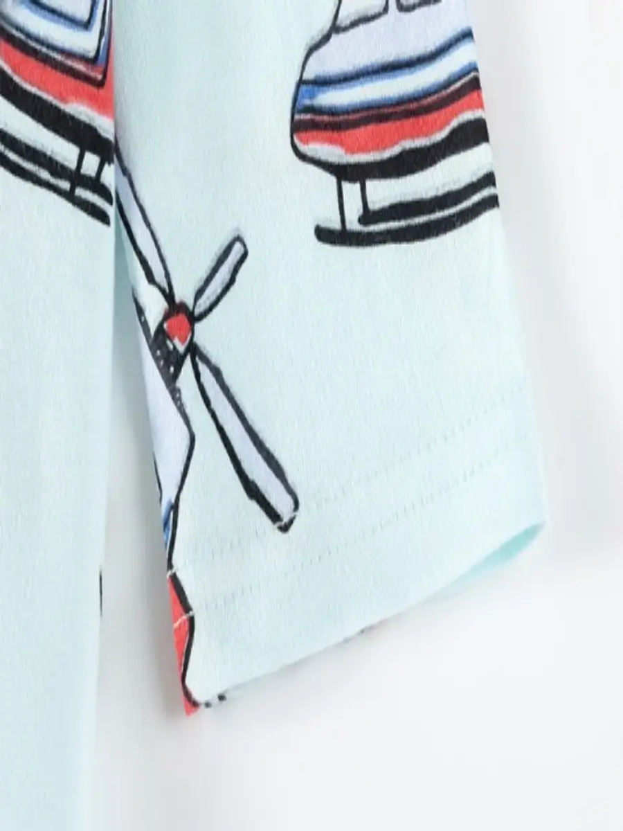 Little Maven Boys Airplane Print Cotton Tee & Pants Set 5 Little Maven Boys Airplane Print Cotton Tee & Pants Set - Image 5