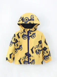 Little Maven Boys Construction Truck Hooded Jacket
