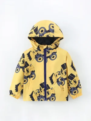 Little Maven Boys Construction Truck Hooded Jacket