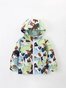 Little Maven Boys Dinosaur Cotton Hooded Jacket