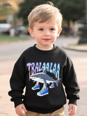 Little Maven Boys Cotton Shark Print Sweatshirt