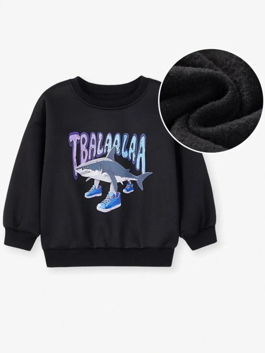 Little Maven Boys Cotton Shark Print Sweatshirt 2 Little Maven Boys Cotton Shark Print Sweatshirt - Image 2