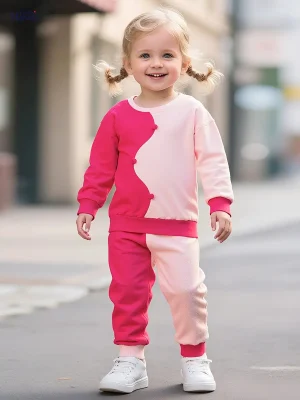 Little Maven Girls Cotton Sweatshirt & Pants Set