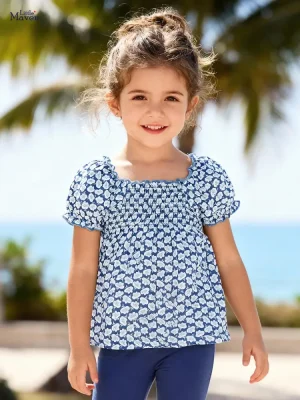 Little Maven Girls Floral Cotton Short-Sleeve T-Shirt