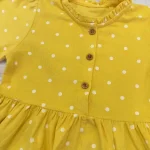 Little Maven Girls Polka Dot Print Cotton Corduroy Long-Sleeved Dress photo review