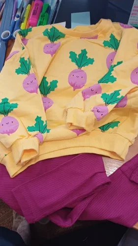 Little Maven Girls Smiling Carrot Print Cotton Sweatshirt and Pants Set photo review