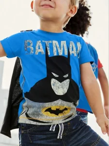 Little Maven Batman Boys Cotton T-Shirt with Cape