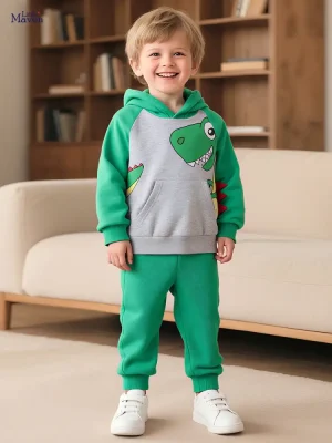 Little Maven Boys Dinosaur Sweatshirt & Pants Cotton Set