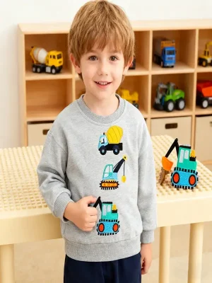 Little Maven Boys Construction Vehicle Cotton Sweatshirt