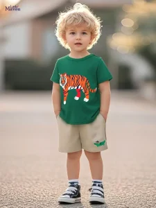 Little Maven Boys Cotton Tiger T-Shirt | Soft & Durable Tee