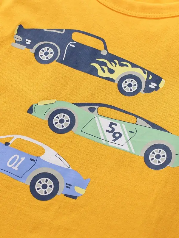 Little Maven Boys Cotton Cartoon Car Short-Sleeve T-Shirt 4 Little Maven Boys Cotton Cartoon Car Short-Sleeve T-Shirt - Image 4