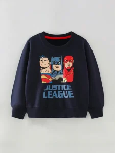 Little Maven Boys Cotton Sweatshirt with Superman & Batman
