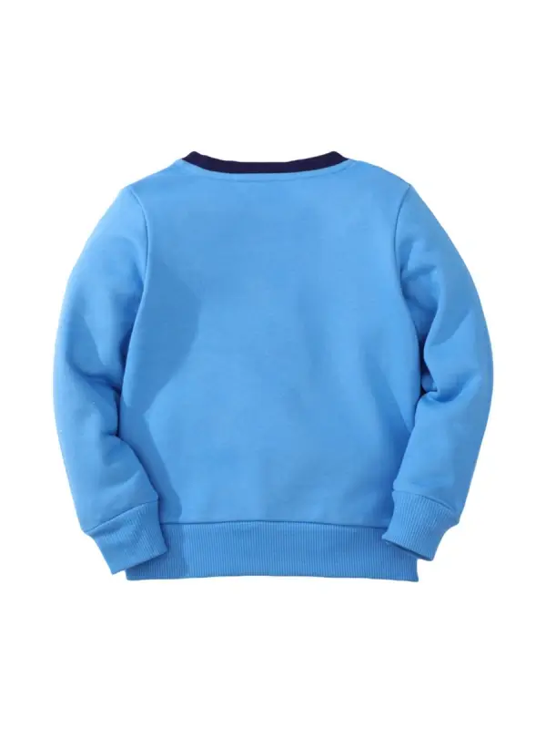 Little Maven Boys Shark Appliqué Cotton Pullover Sweatshirt 3 Little Maven Boys Shark Appliqué Cotton Pullover Sweatshirt - Image 3