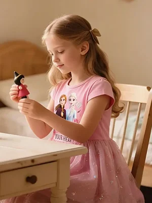 Little Maven Disney Frozen Dress | Girls Sequin Cotton Mesh
