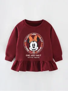 Little Maven Disney Mickey Mouse Girls Skirted Sweatshirt