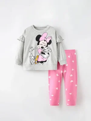 Little Maven Disney Mickey Girls Cotton Sweatshirt Pants Set