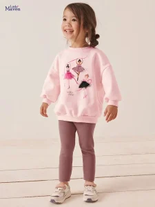 Little Maven Girls Cotton Sweatshirt & Pants 2pcs Set