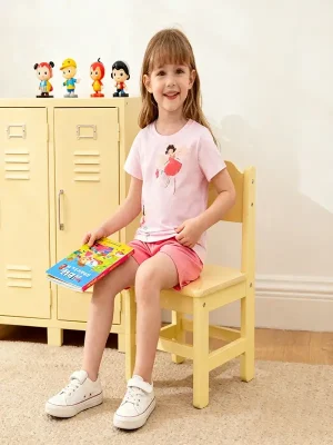 Little Maven Girls' Character Print Cotton Tee & Shorts Set