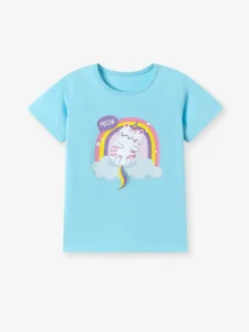Little Maven Girls Rainbow Cat Cotton T-Shirt