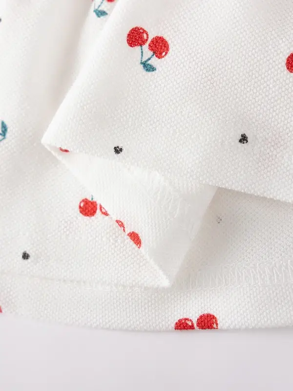 Little Maven Girls Cherry Print Cotton Sleeveless Dress 5 Little Maven Girls Cherry Print Cotton Sleeveless Dress - Image 5