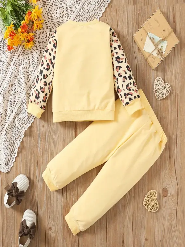 Little Maven Girls Easter Bunny Leopard Sweatshirt Set 10 Little Maven Girls Easter Bunny Leopard Sweatshirt Set - Image 10