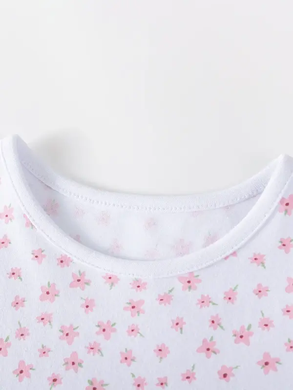 Little Maven Girls Floral Print Cotton Short-Sleeve Mesh Dress 3 Little Maven Girls Floral Print Cotton Short-Sleeve Mesh Dress - Image 3