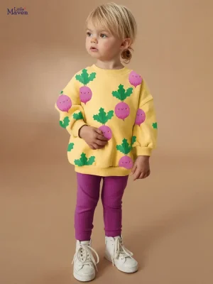 Little Maven Girls Cotton Sweatshirt & Pants Carrot Set