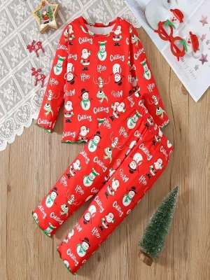 Little Maven Kids Christmas Pajama Set – Santa & Snowman