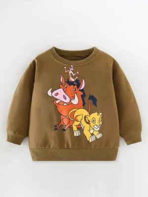 Little Maven Kids Cotton Sweatshirt with Lion Simba & Cow Print