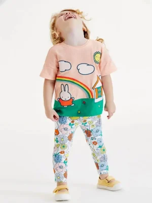 Little Maven Miffy Girls Cotton Color-Block T-Shirt