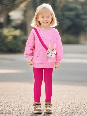 Little Maven Girls Floral Cotton Sweatshirt & Pants Set