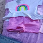 Little Maven Girls 2pcs Sequin Rainbow Cotton Short-Sleeved T-shirt and Shorts Set photo review
