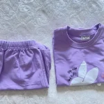 Little Maven Kid Girls 2pcs Bunny Print Cotton Short-Sleeved Tee & Shorts Set photo review