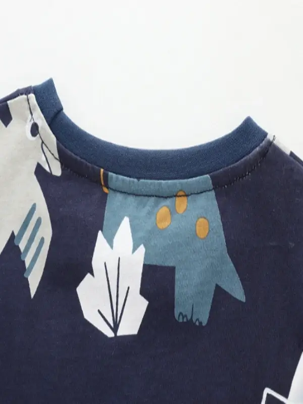 Little Maven Boys 2pcs Dinosaur Print Cotton Short-Sleeve T-Shirt and Shorts Set 5 Little Maven Boys 2pcs Dinosaur Print Cotton Short-Sleeve T-Shirt and Shorts Set - Image 5