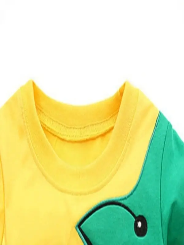 Little Maven Boys Elephant Appliqué Cotton Short-sleeved T-shirt and Color-block Shorts Set 4 Little Maven Boys Elephant Appliqué Cotton Short-sleeved T-shirt and Color-block Shorts Set - Image 4