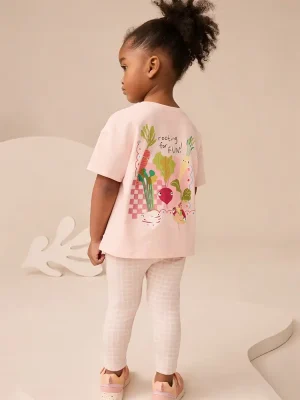 Little Maven Girls Carrot Print Cotton 2-Piece Outfit Set