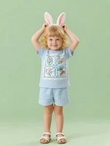 Little Maven Girls Checkered Cotton 2pc Set | Soft & Breathable