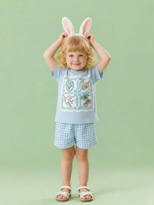 Little Maven Girls Checkered Cotton 2pc Set | Soft & Breathable