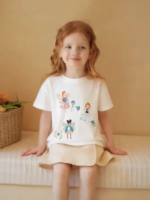 Little Maven Girls Character Print Cotton Tee | Soft & Durable