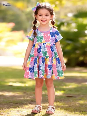 Little Maven Girls Unicorn Cotton Mesh Sleeveless Party Dress