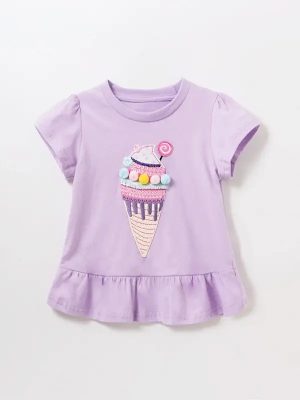 Little Maven Girls Ice Cream Cotton Flared Tee | 100% Cotton