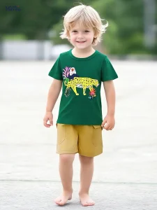 Little Maven Boys Cotton Tiger T-Shirt & Shorts Set