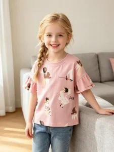 Little Maven Girls Character Cotton T-Shirt | Kids Clothing