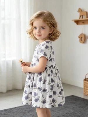Little Maven Girls Cotton Polka Dot Skirt & T-Shirt Set